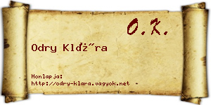 Odry Klára névjegykártya